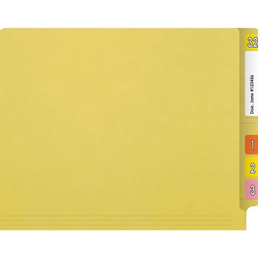 File Folders|Medical Arts Press Reinforced End Tab File Folder, Straight Cut, Letter-Size, Yellow, 250/Carton (S-01602-YLW-B)
