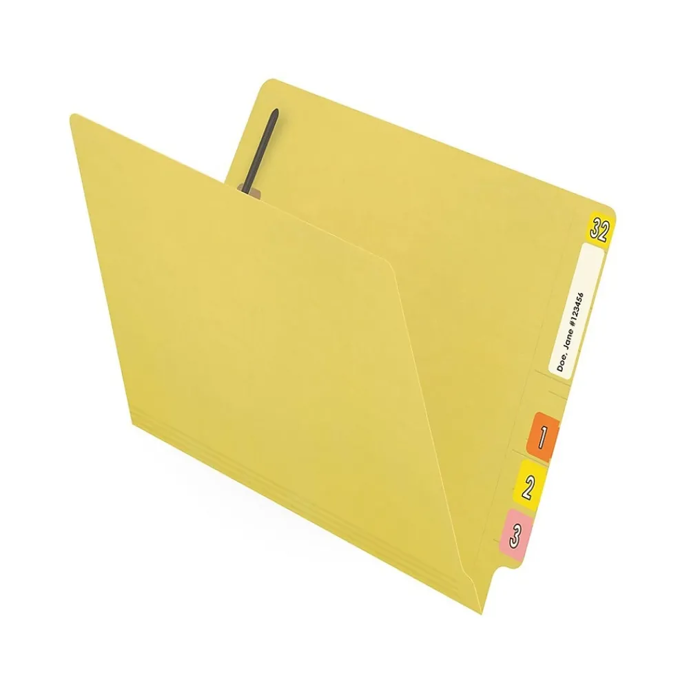 File Folders|Medical Arts Press Reinforced End Tab File Folder, Straight Cut, Letter-Size, Yellow, 250/Carton (S-01602-YLW-B)