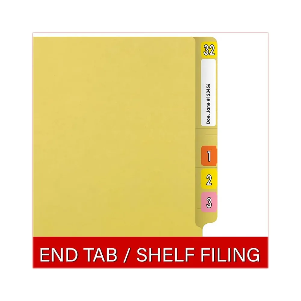 File Folders|Medical Arts Press Reinforced End Tab File Folder, Straight Cut, Letter-Size, Yellow, 250/Carton (S-01602-YLW-B)