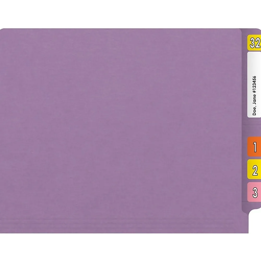 File Folders|Medical Arts Press Reinforced End Tab File Folder, Straight Cut, Letter-Size, Lavender, 50/Box (S-01602-LAV)
