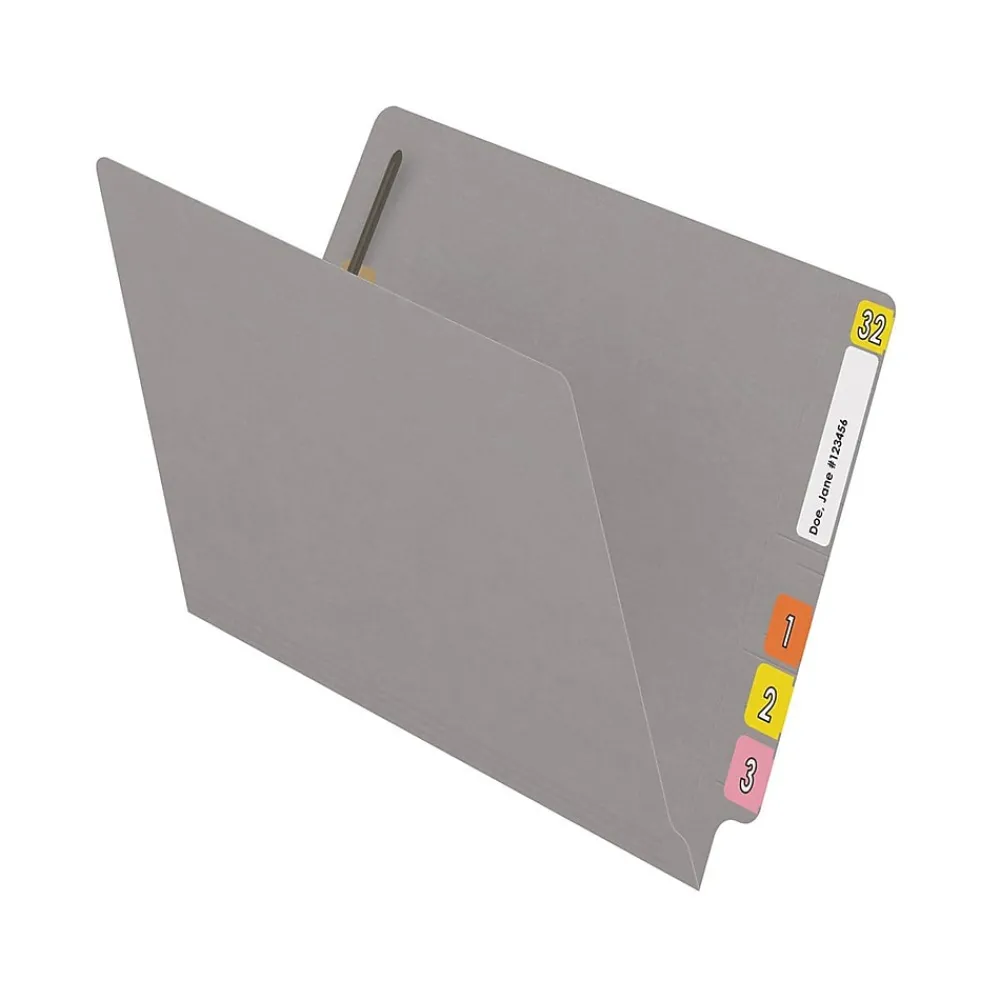 File Folders|Medical Arts Press Reinforced End Tab File Folder, Straight Cut, Letter-Size, Gray, 50/Box (S-01602-GRY)