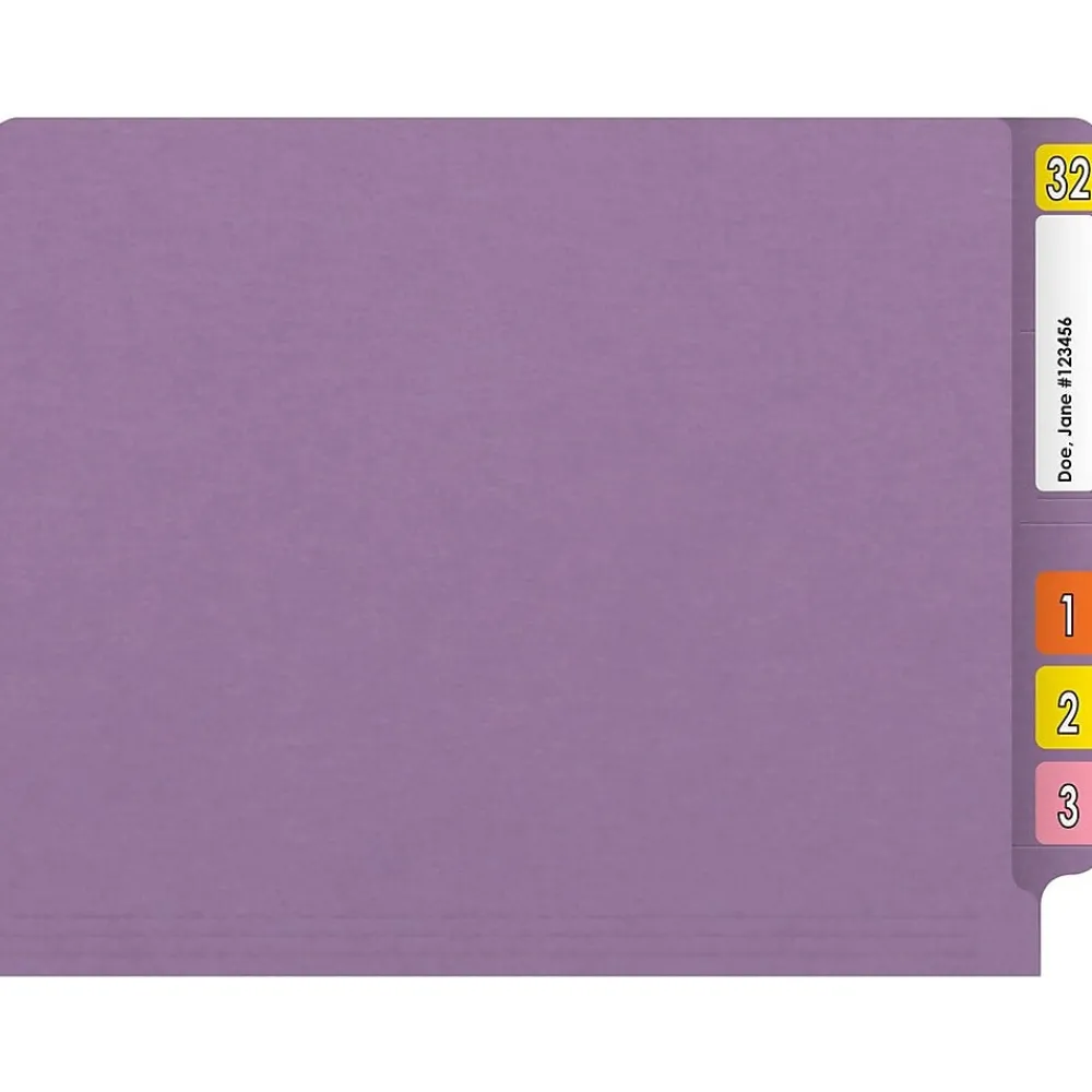File Folders|Medical Arts Press Reinforced End Tab File Folder, Straight Cut, Letter-Size, Lavender, 50/Box (S-01601-LAV)