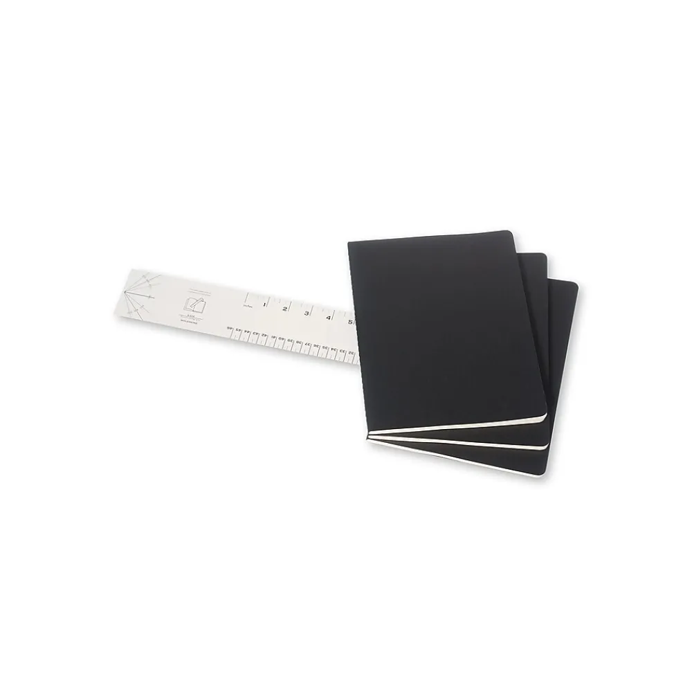 Journals|Moleskine Cahier Journal, 7.5" x 9.75", Narrow Ruled, Black, 120 Pages, 3/Pack (705014)