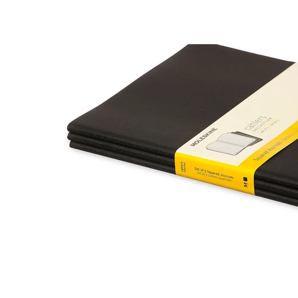 Notebooks|Moleskine Cahier 1-Subject Professional Notebooks, 7.5" x 10", Quad, 60 Sheets, Black (9788883705021)