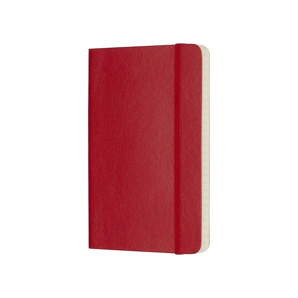 Notebooks|Moleskine Classic Notebook, Large, 5" x 8.25", College Ruled, 96 Sheets, Scarlet (930048) Red