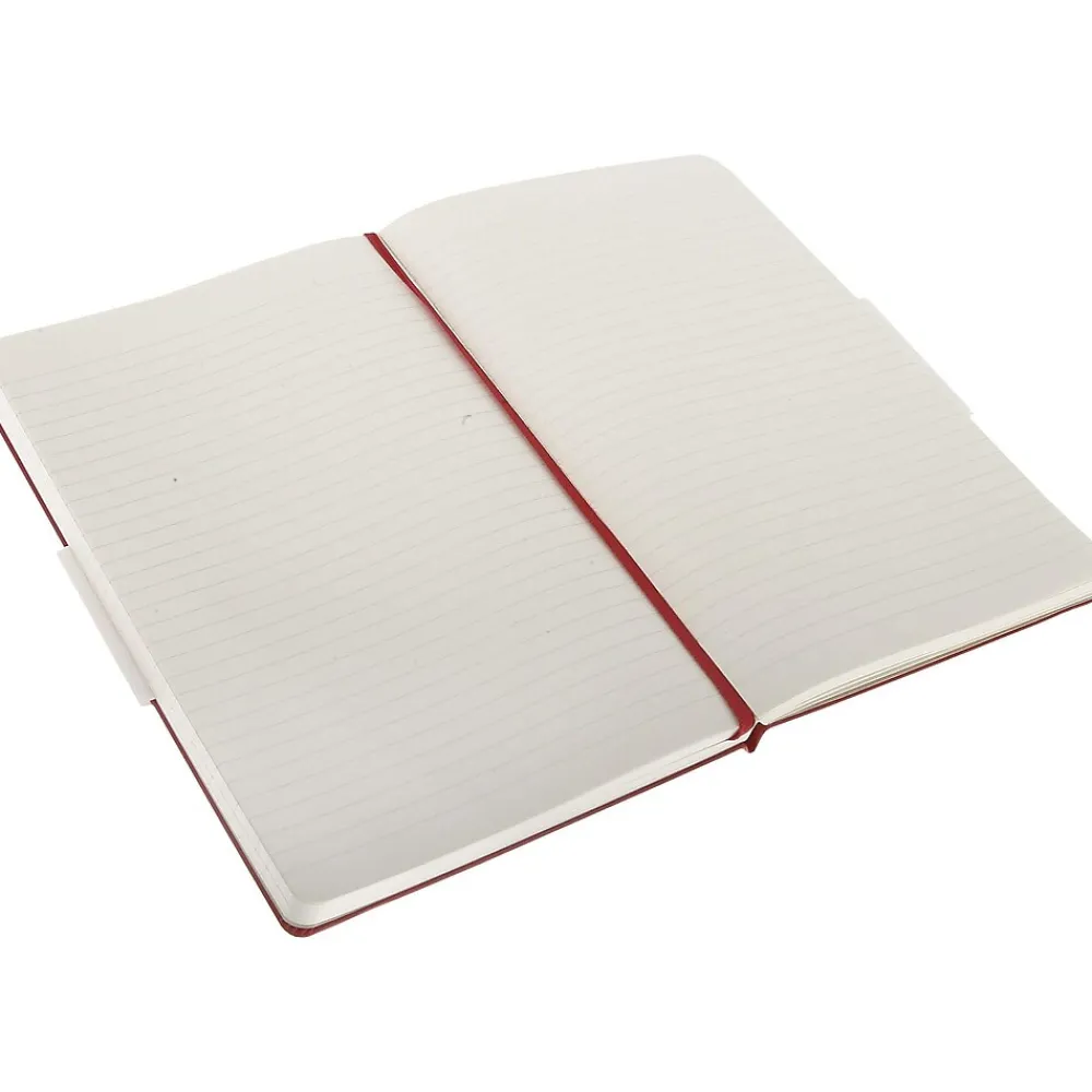 Notebooks|Moleskine Classic Notebook, Large, 5" x 8.25", College Ruled, 96 Sheets, Scarlet (930048) Red