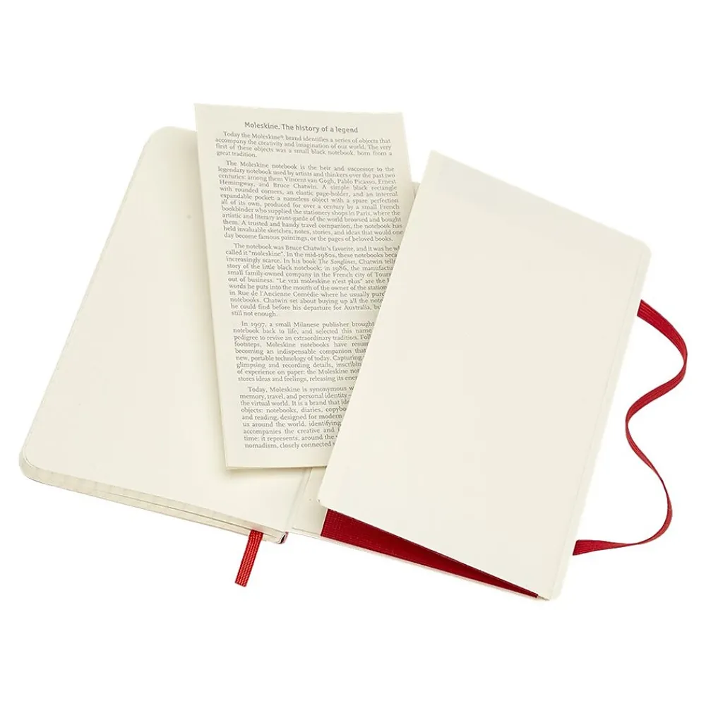 Notebooks|Moleskine Classic Notebook, Large, 5" x 8.25", College Ruled, 96 Sheets, Scarlet (930048) Red