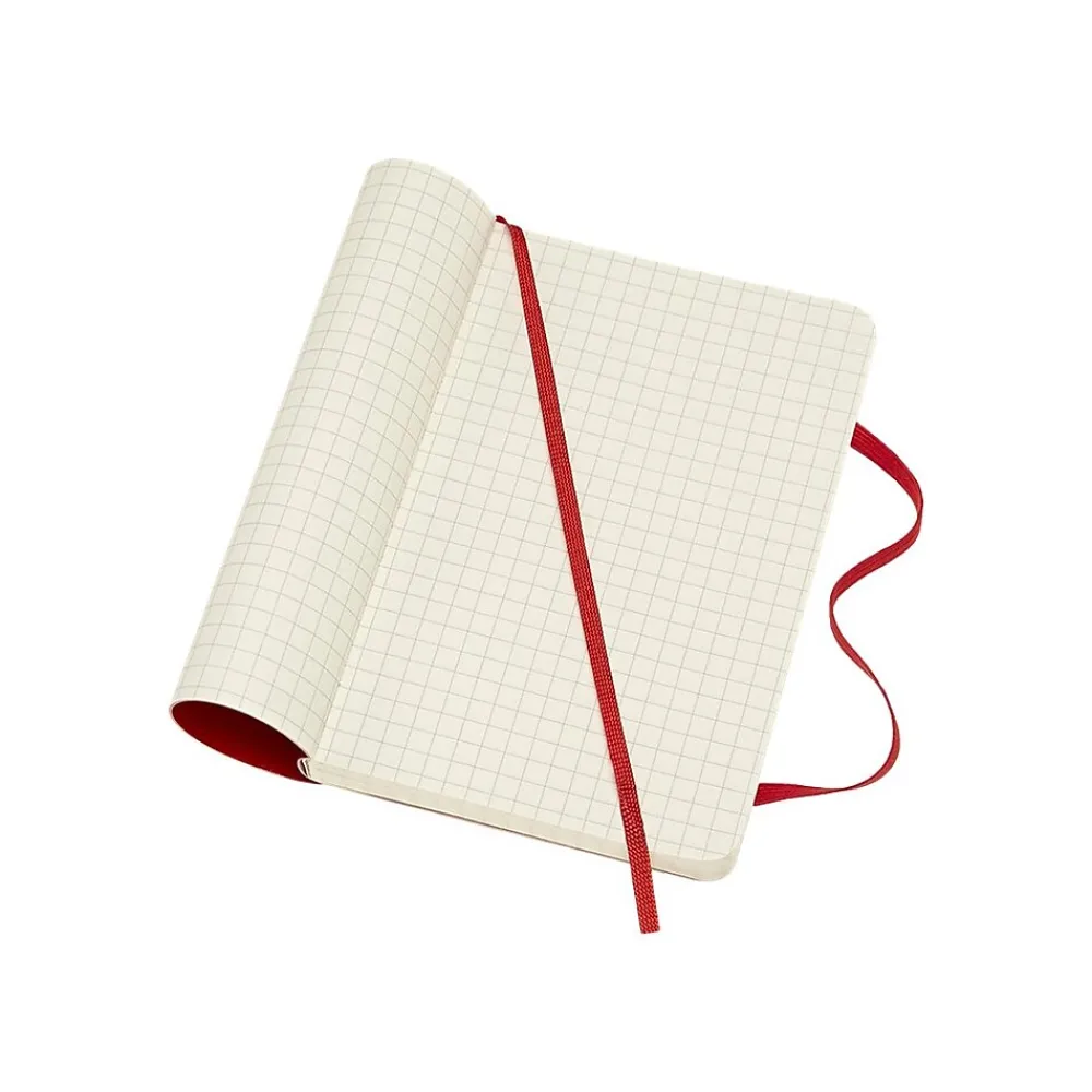 Notebooks|Moleskine Classic Notebook, Large, 5" x 8.25", College Ruled, 96 Sheets, Scarlet (930048) Red