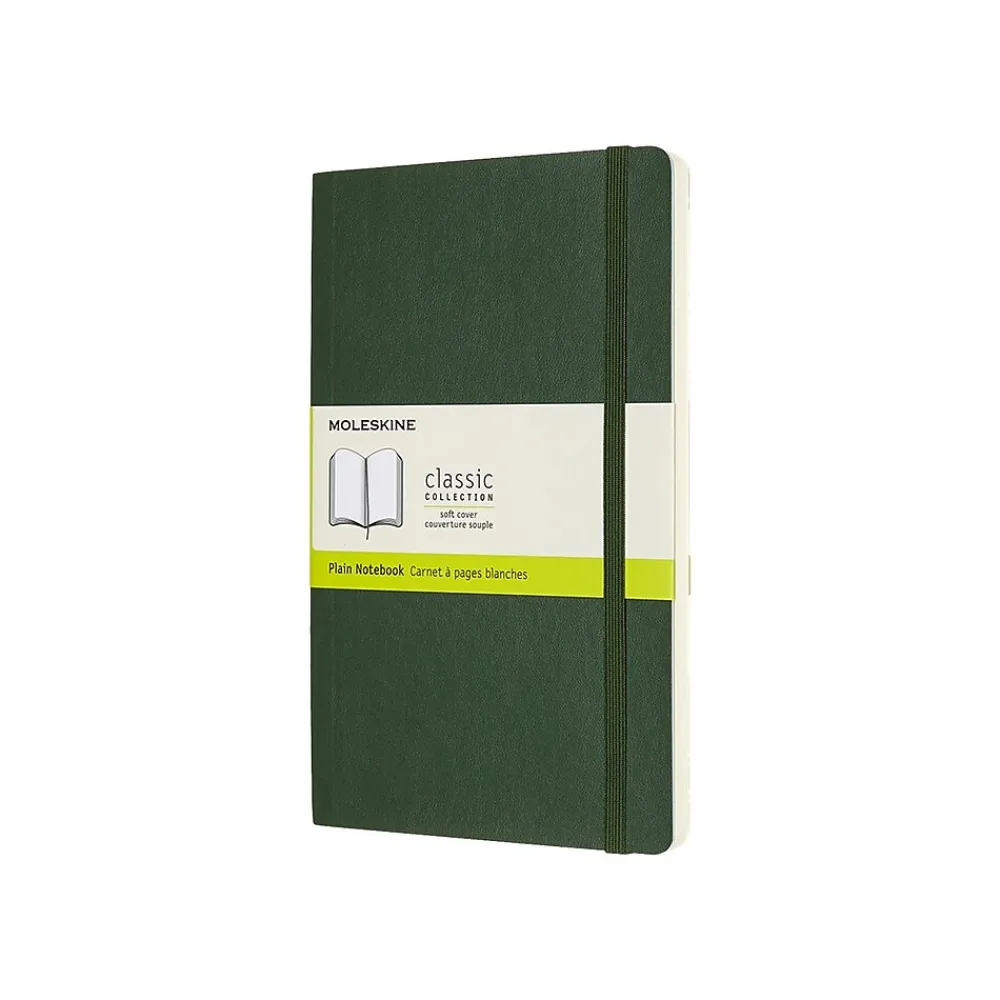 Notebooks|Moleskine Classic Pocket Notebook, 5" x 8.25", Wide Ruled, 120 Sheets, Green (629063)