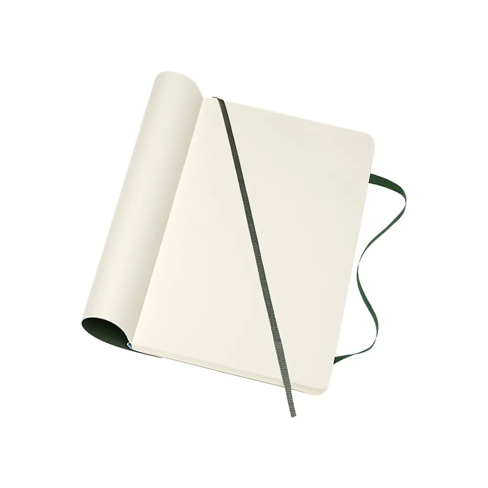 Notebooks|Moleskine Classic Pocket Notebook, 5" x 8.25", Wide Ruled, 120 Sheets, Green (629063)