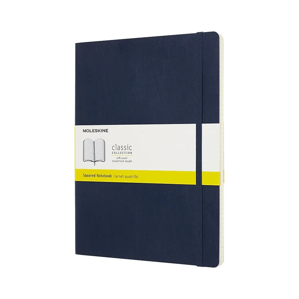 Notebooks|Moleskine Classic Professional Notebook, 7.5" x 9.75", Wide Ruled, 96 Sheets, Sapphire Blue (854771)