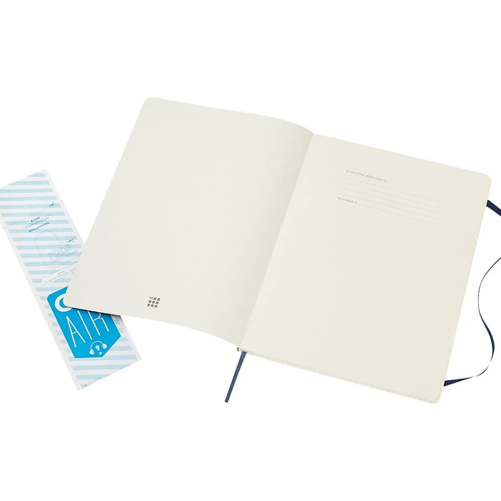 Notebooks|Moleskine Classic Professional Notebook, 7.5" x 9.75", Wide Ruled, 96 Sheets, Sapphire Blue (854771)