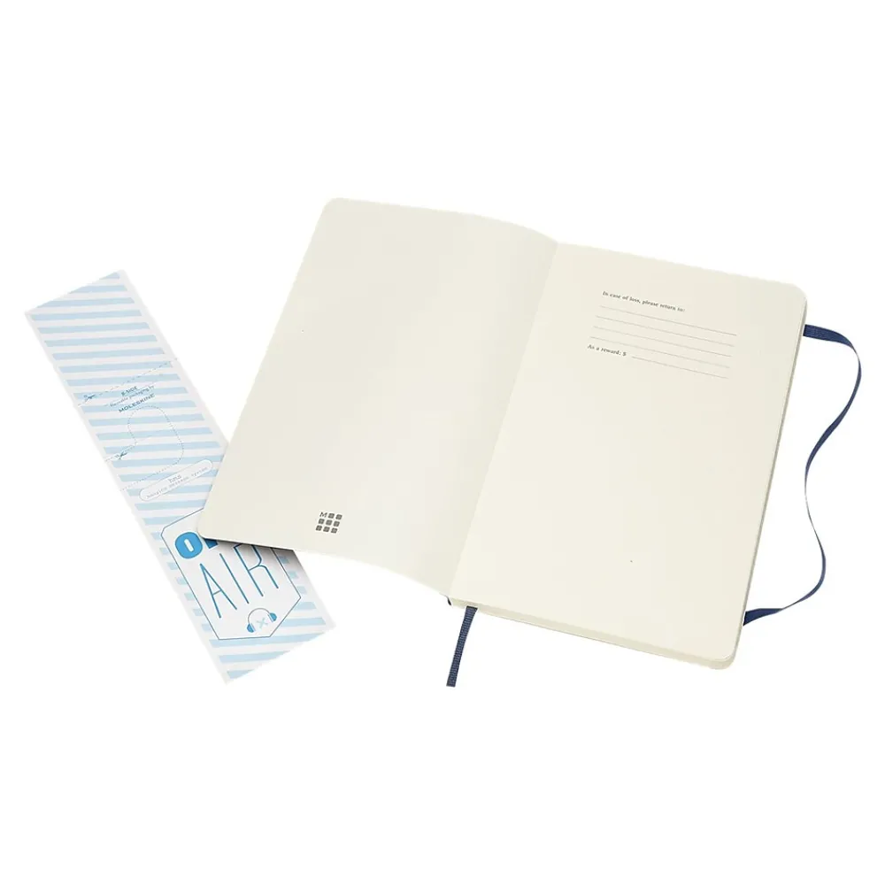 Notebooks|Moleskine Classic Professional Notebooks, 5" x 8.25", Wide Ruled, 96 Sheets, Blue (854740XX)