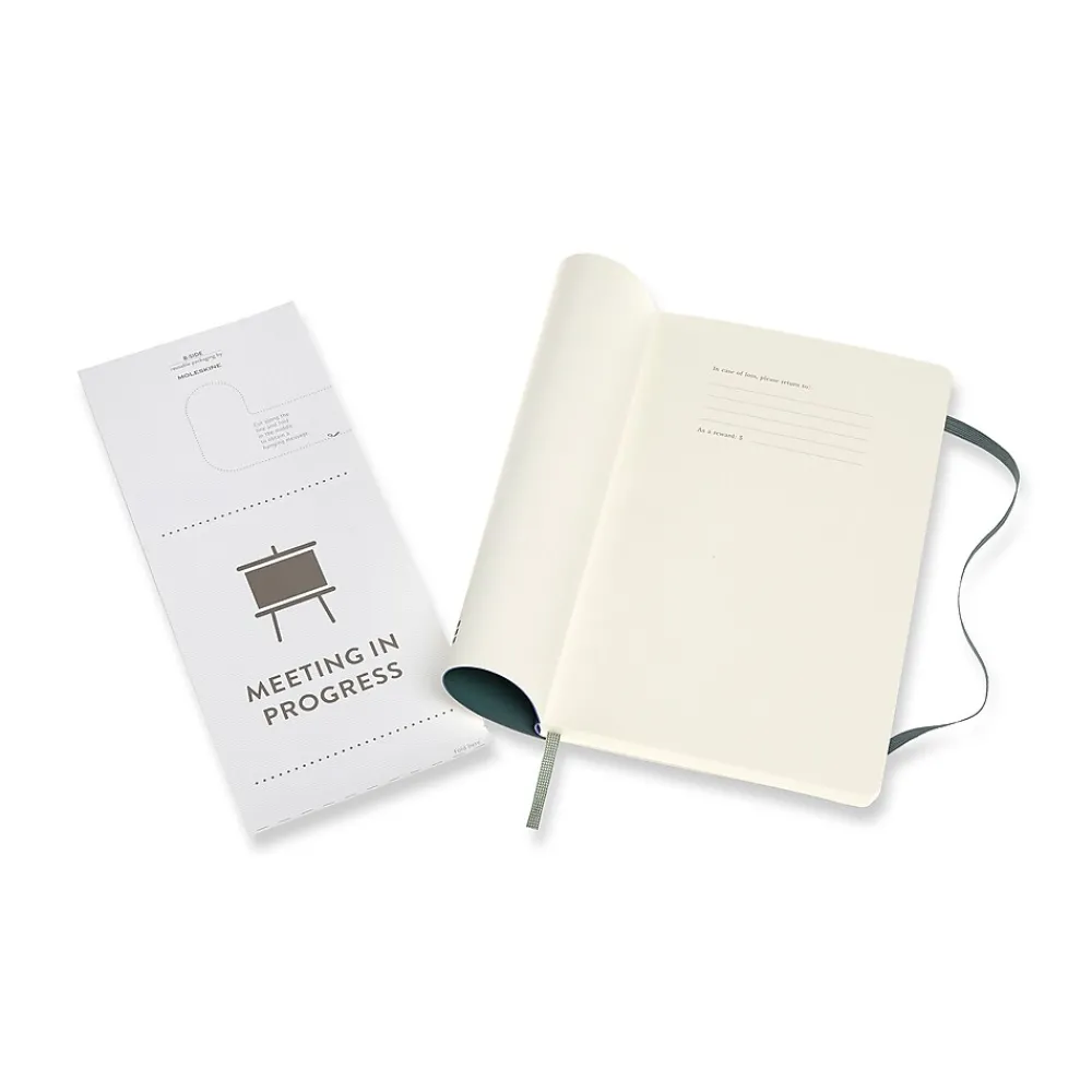 Notebooks|Moleskine Pro Large Professional Notebooks, 5" x 8.25", Narrow Ruled, Green (620794)