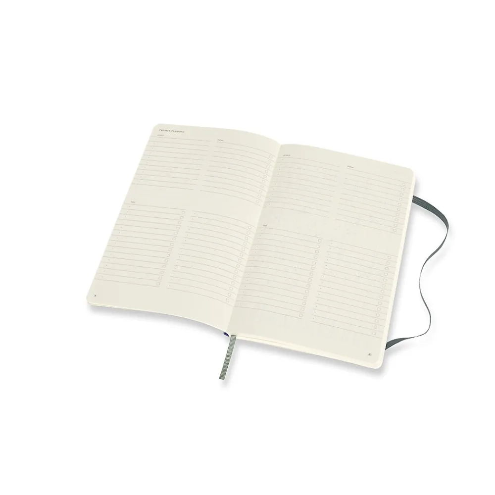 Notebooks|Moleskine Pro Large Professional Notebooks, 5" x 8.25", Narrow Ruled, Green (620794)