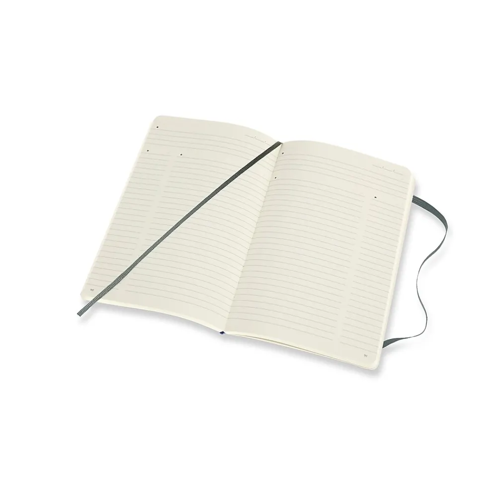 Notebooks|Moleskine Pro Large Professional Notebooks, 5" x 8.25", Narrow Ruled, Green (620794)
