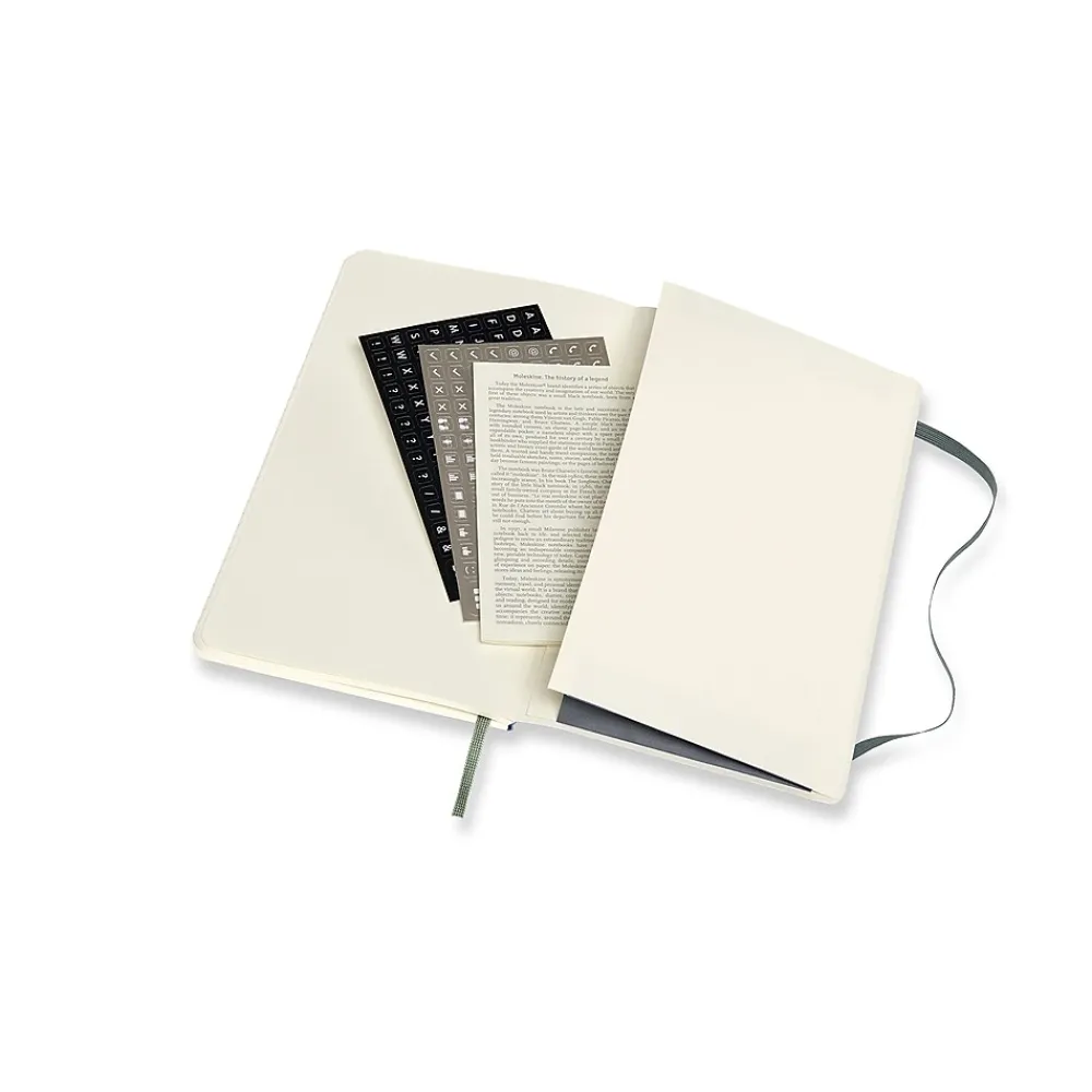 Notebooks|Moleskine Pro Large Professional Notebooks, 5" x 8.25", Narrow Ruled, Green (620794)