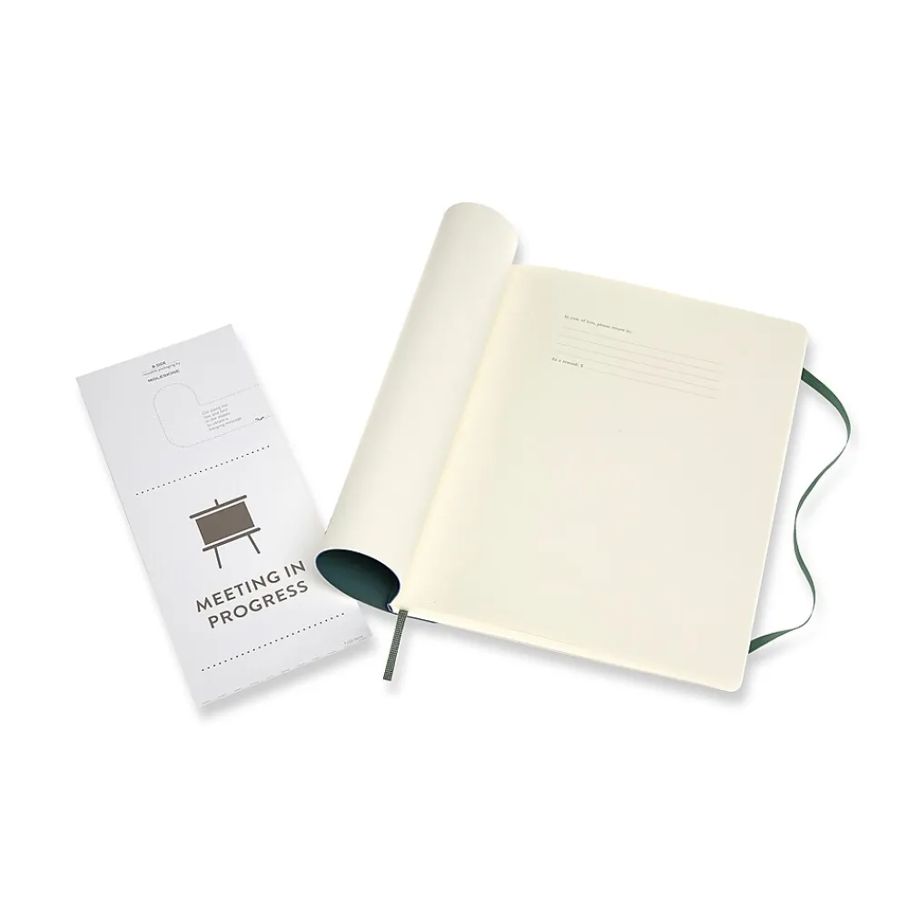 Notebooks|Moleskine Pro XL Professional Notebooks, 7.5" x 9.75", Narrow Ruled, 192 Sheets, Green (620848)