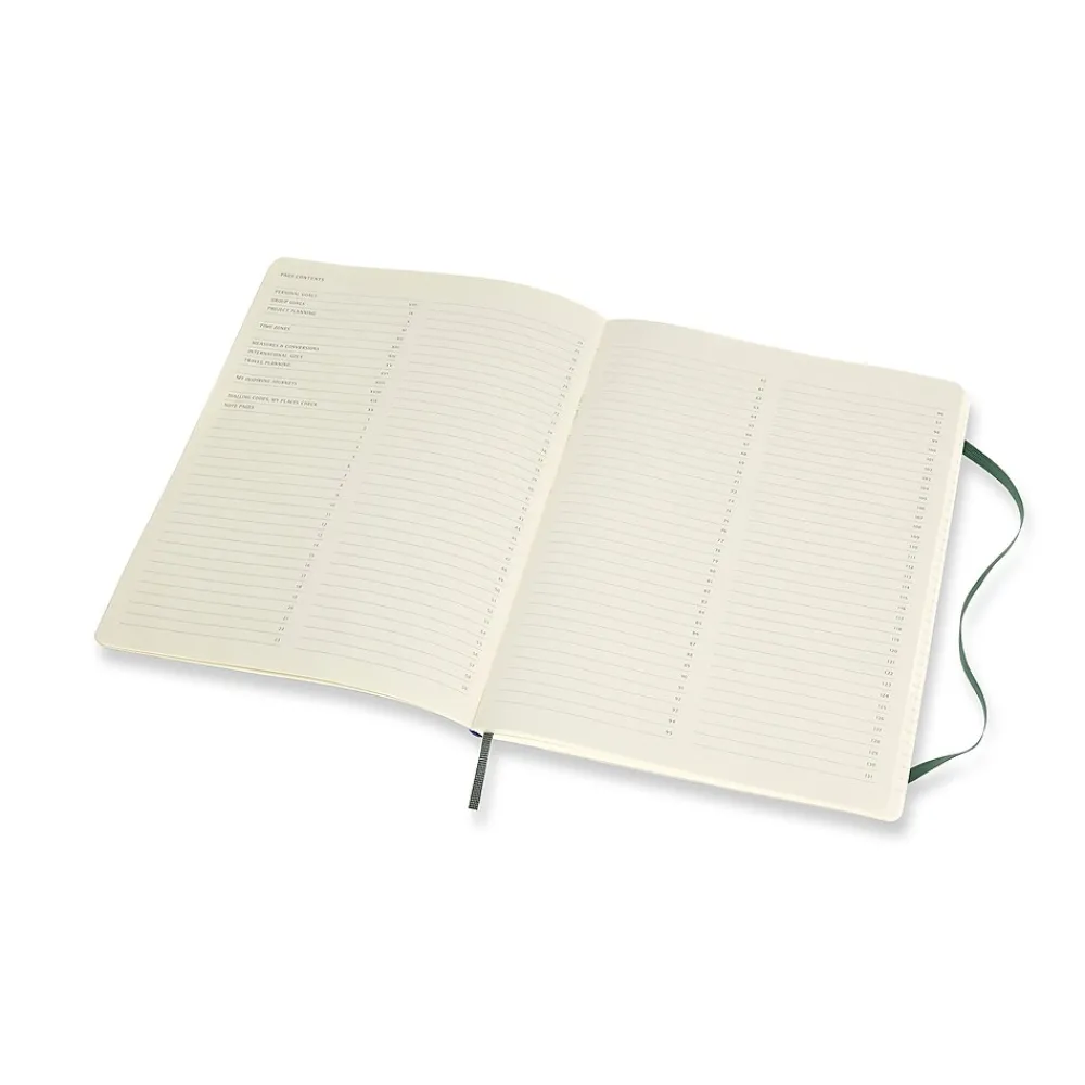 Notebooks|Moleskine Pro XL Professional Notebooks, 7.5" x 9.75", Narrow Ruled, 192 Sheets, Green (620848)