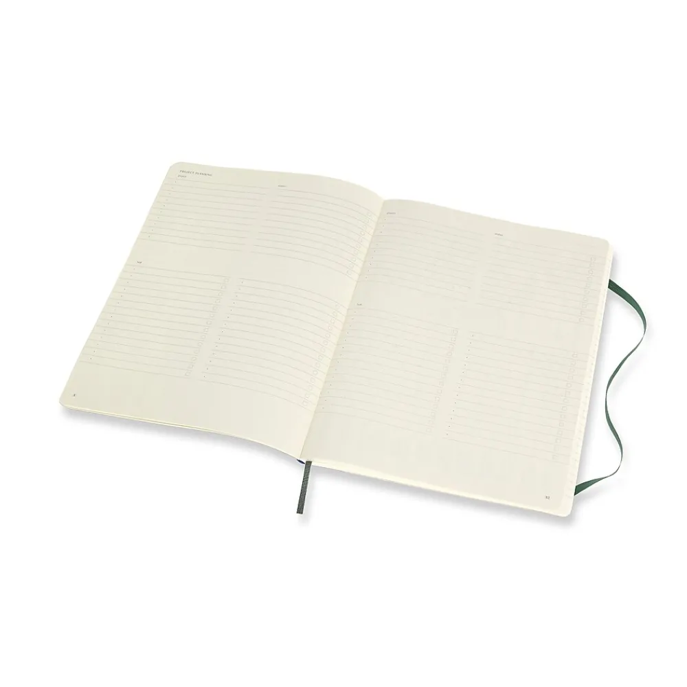 Notebooks|Moleskine Pro XL Professional Notebooks, 7.5" x 9.75", Narrow Ruled, 192 Sheets, Green (620848)