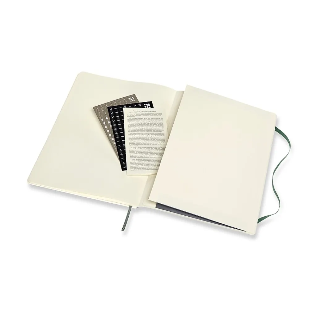 Notebooks|Moleskine Pro XL Professional Notebooks, 7.5" x 9.75", Narrow Ruled, 192 Sheets, Green (620848)