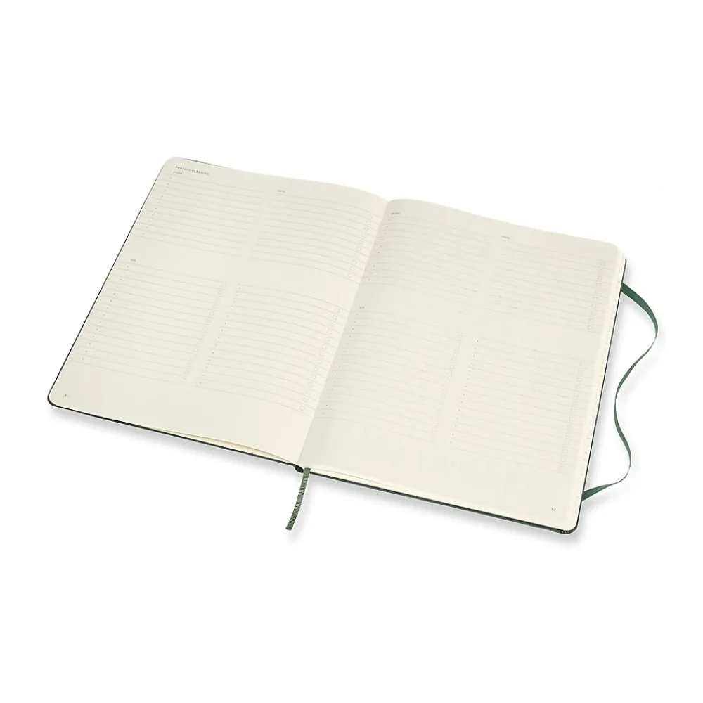 Subject Notebooks|Moleskine Pro XL 1-Subject Professional Notebook, 7.5" x 9.75", Narrow Ruled, 192 Sheets, Green (620817)