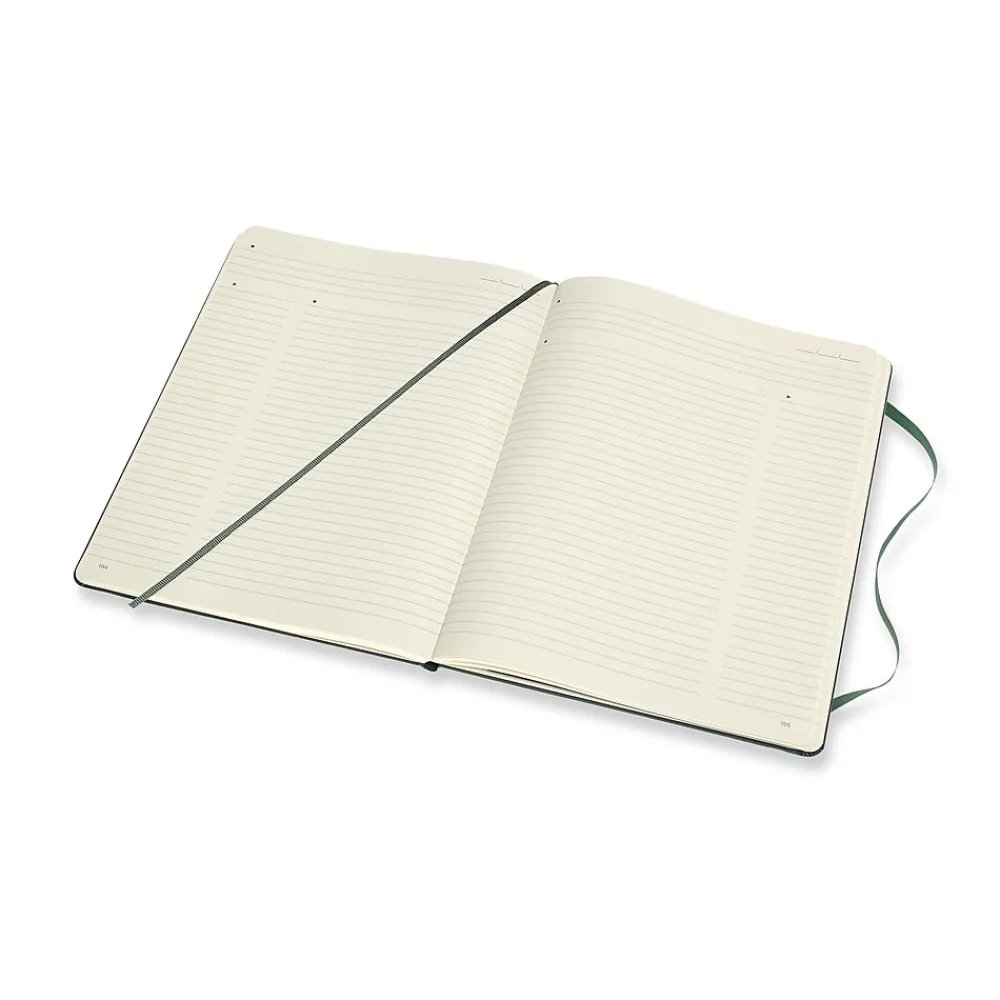 Subject Notebooks|Moleskine Pro XL 1-Subject Professional Notebook, 7.5" x 9.75", Narrow Ruled, 192 Sheets, Green (620817)