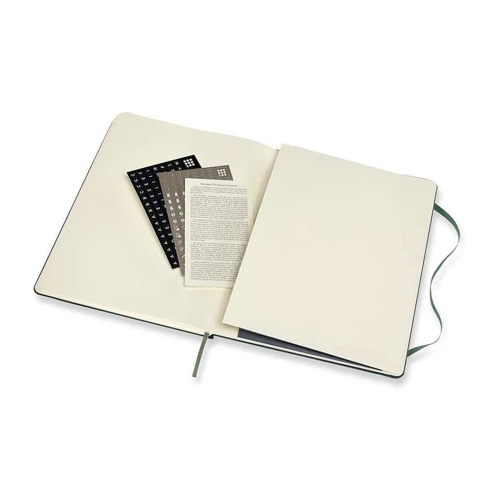 Subject Notebooks|Moleskine Pro XL 1-Subject Professional Notebook, 7.5" x 9.75", Narrow Ruled, 192 Sheets, Green (620817)