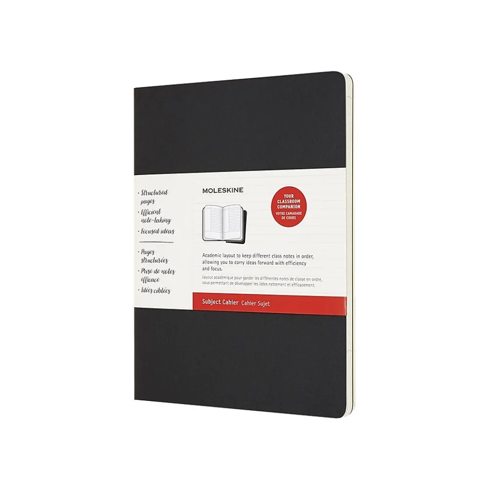 Subject Notebooks|Moleskine Subject Cahier Subject Notebooks, 7.5" x 9.75", Wide Ruled, 80 Sheets, Assorted Colors, 2/Pack (8058647620282)