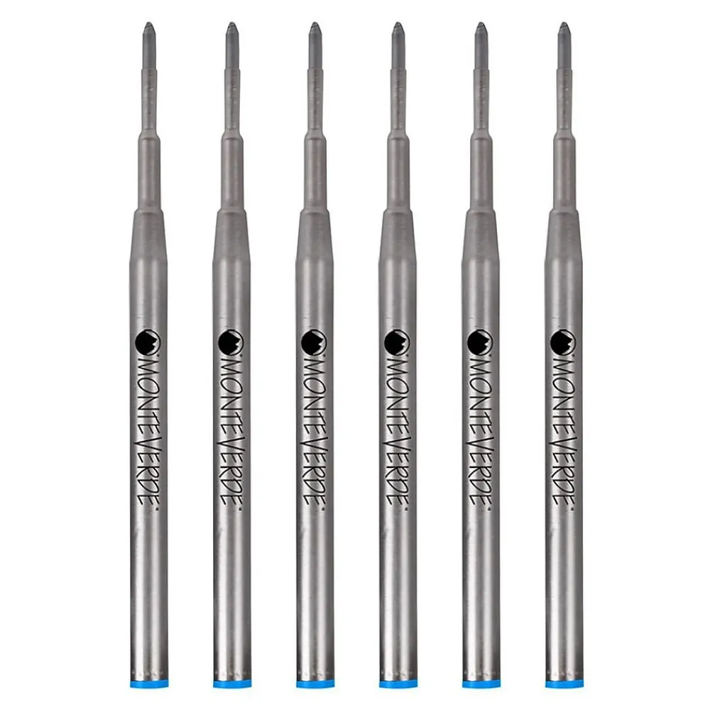 Pens|Monteverde ® Medium Ballpoint Refill For Montblanc Ballpoint Pens, 6/Pack, Turquoise