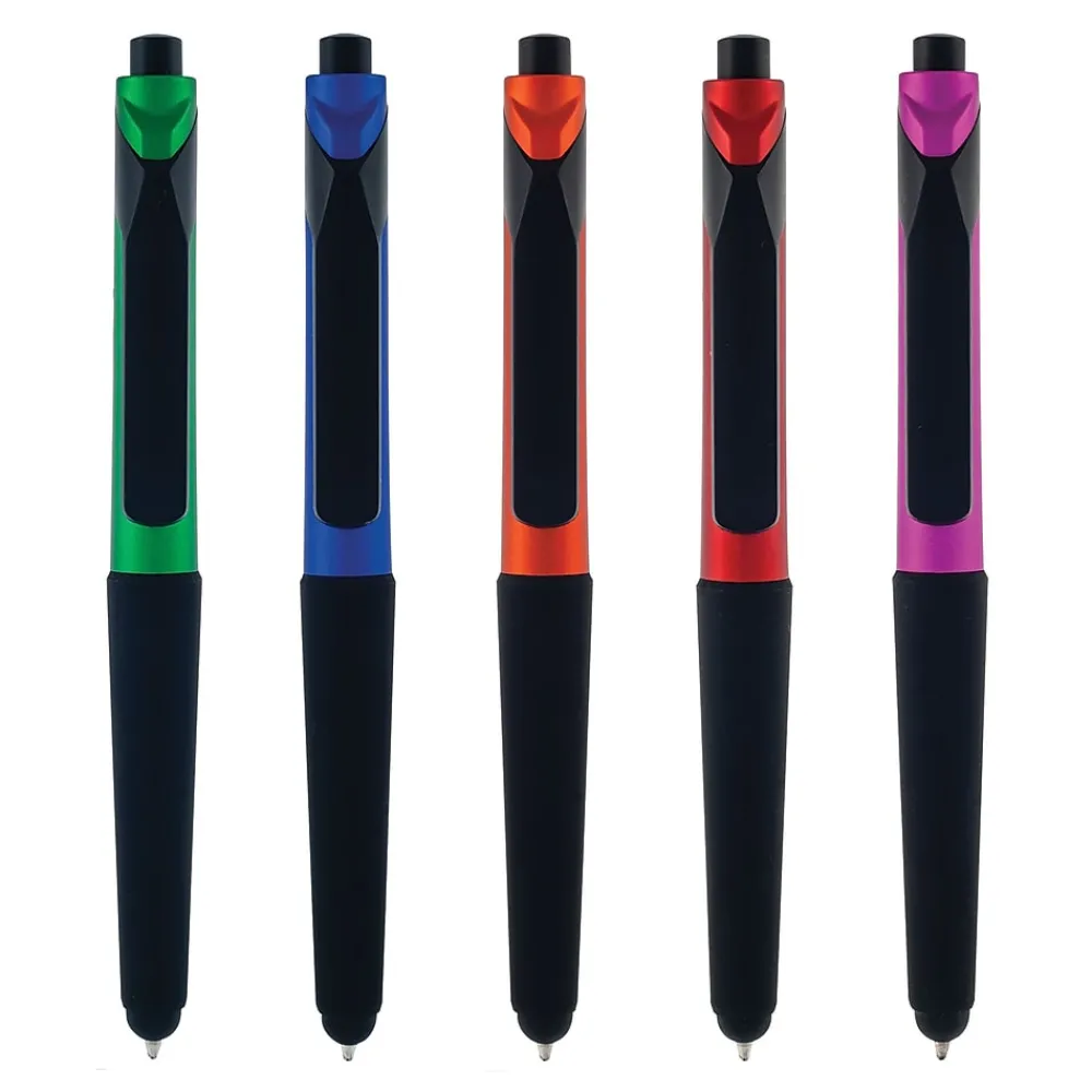 Pens|Monteverde One Touch Ballpoint Pen with Front Stylus, Assorted Colors, 12 pack (MV36170)