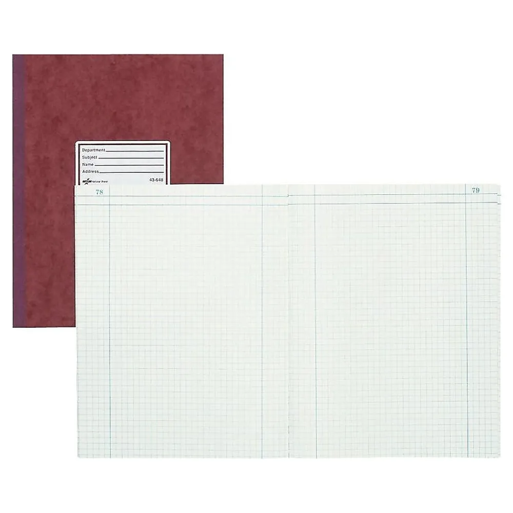 Notebooks|National Brand 1-Subject Computation Notebooks, 9.25" x 11.75", Quad, 75 Sheets, Brown (43648)