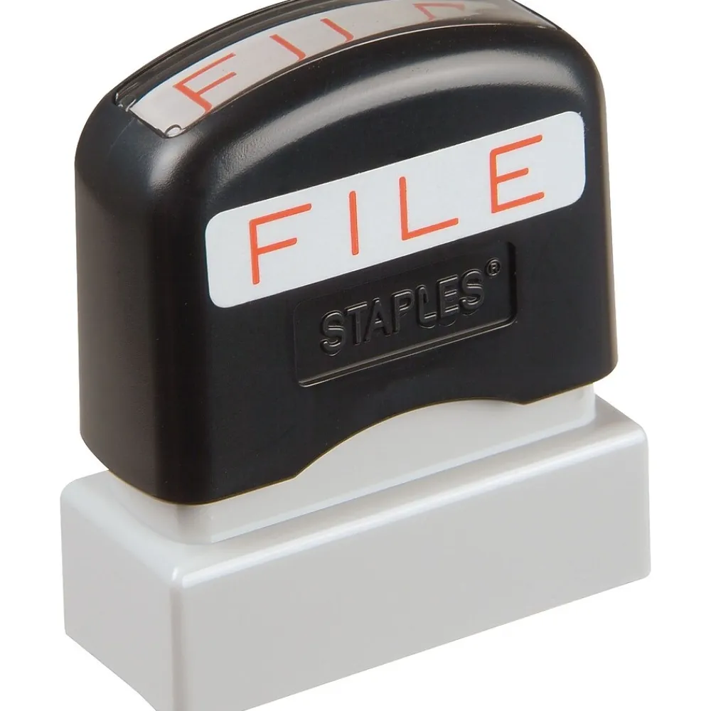Stamps & Stamp Pads|Offistamp Pre-Inked Stamp, "FILE", Red Ink (034513)