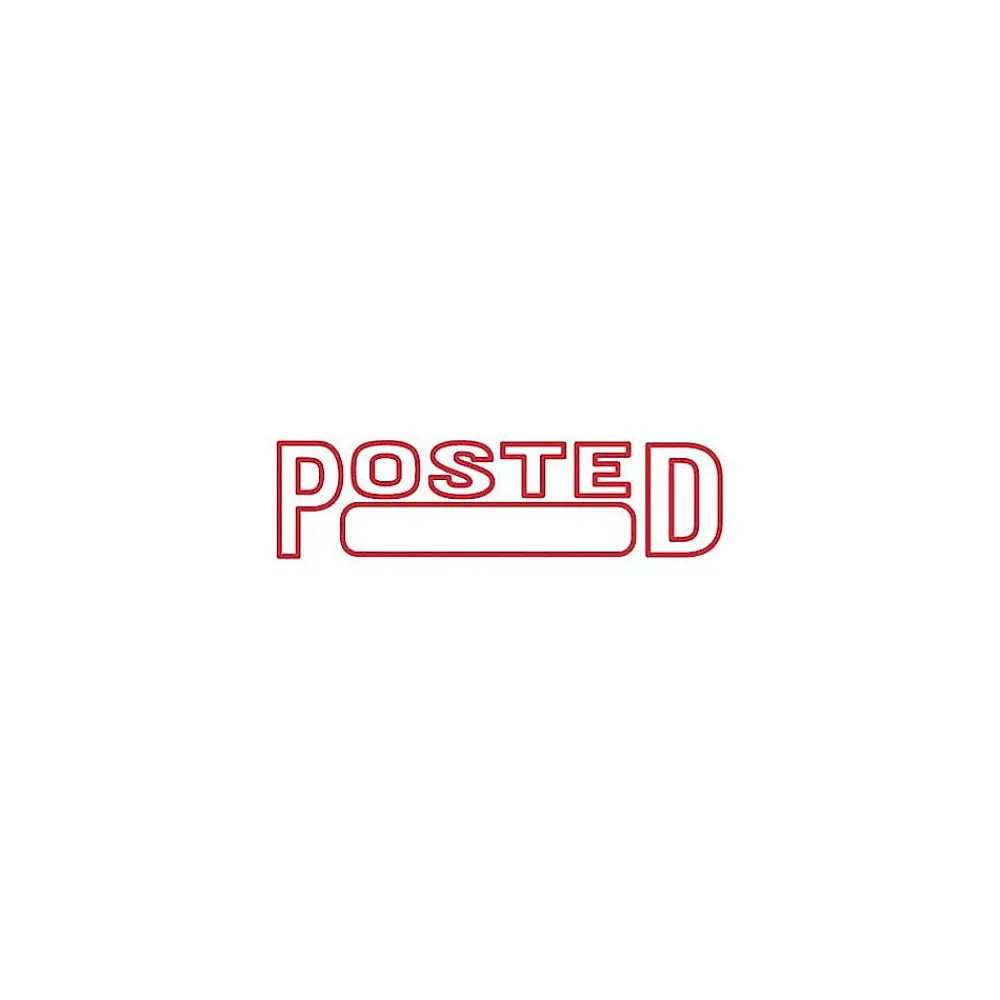 Stamps & Stamp Pads|Offistamp Pre-Inked Stamp, POSTED, Red Ink (034521)
