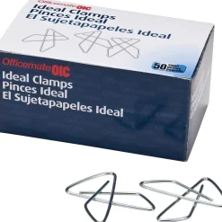 Clips & Fasteners|Officemate OIC Ideal Butterfly Clamps, Small, #2, Silver, 50/Bx