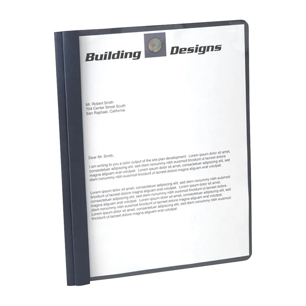Pocket Folders|Oxford Clear Front Report Covers with Fasteners, Dark Blue (55838)
