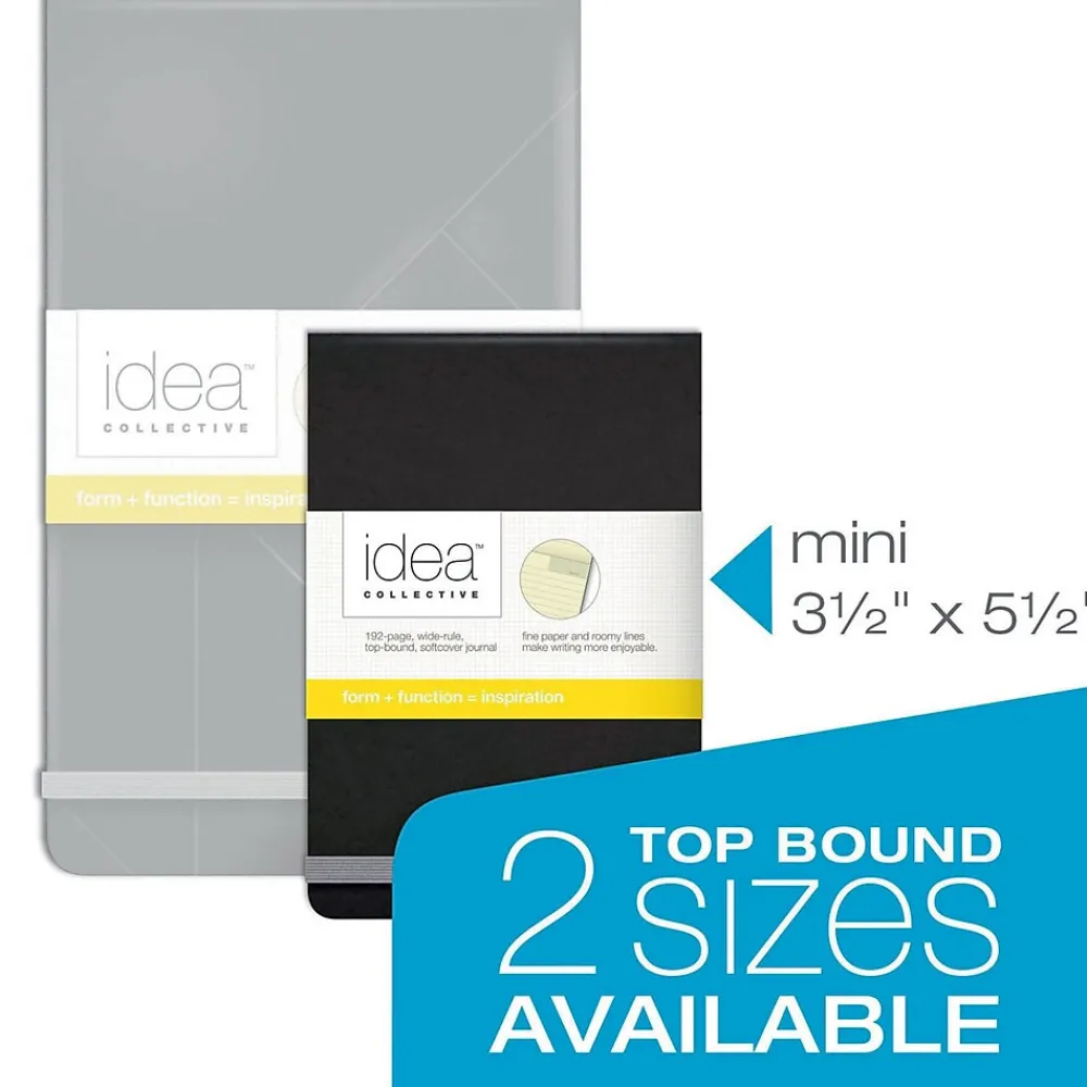 Journals|Oxford Idea Collective Pocket Journal, 3.5" x 5.5", Wide Ruled, Black, (56885)