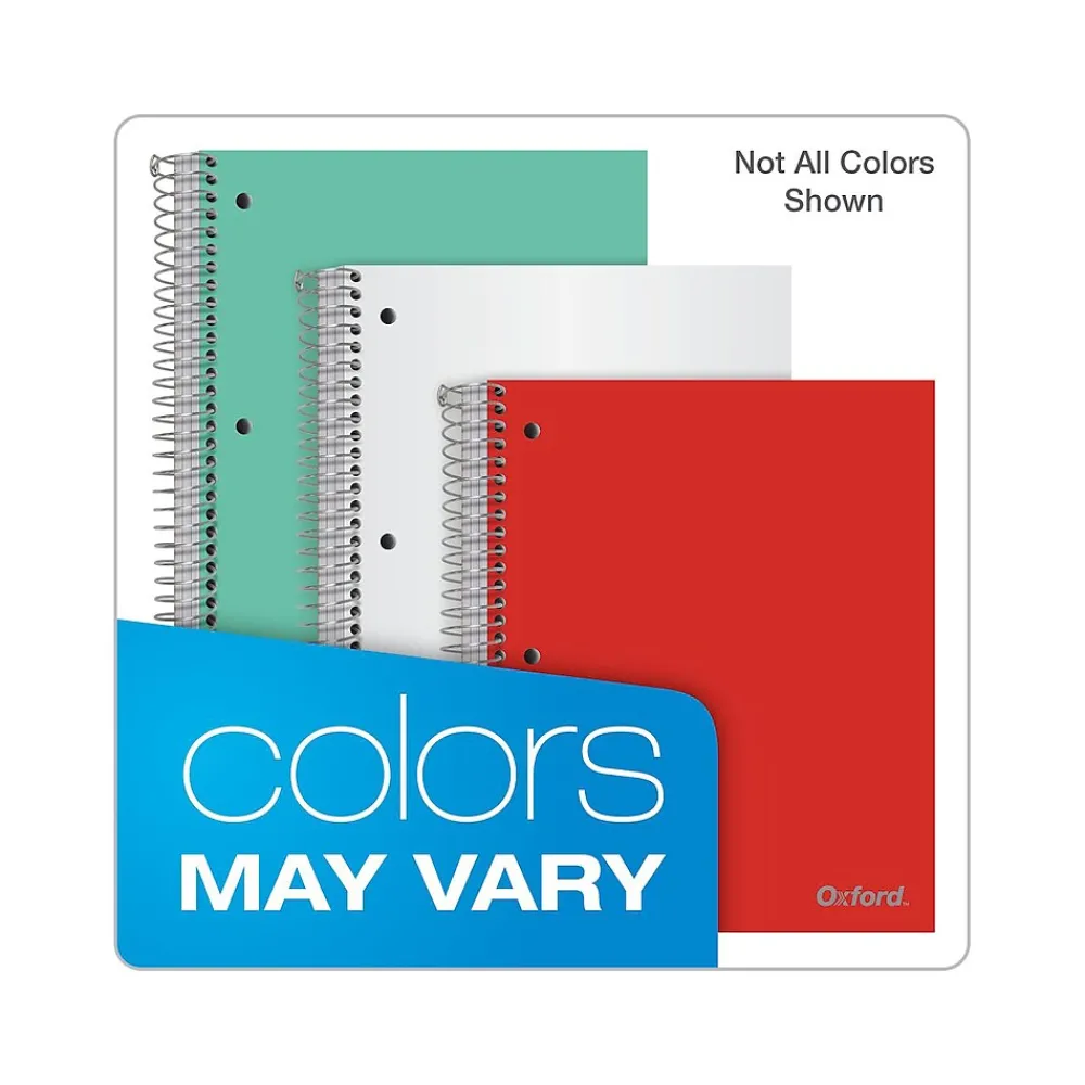 Subject Notebooks|Oxford 3-Subject Notebooks, 8.5" x 11", College Ruled, 150 Sheets, Assorted Colors (10586)