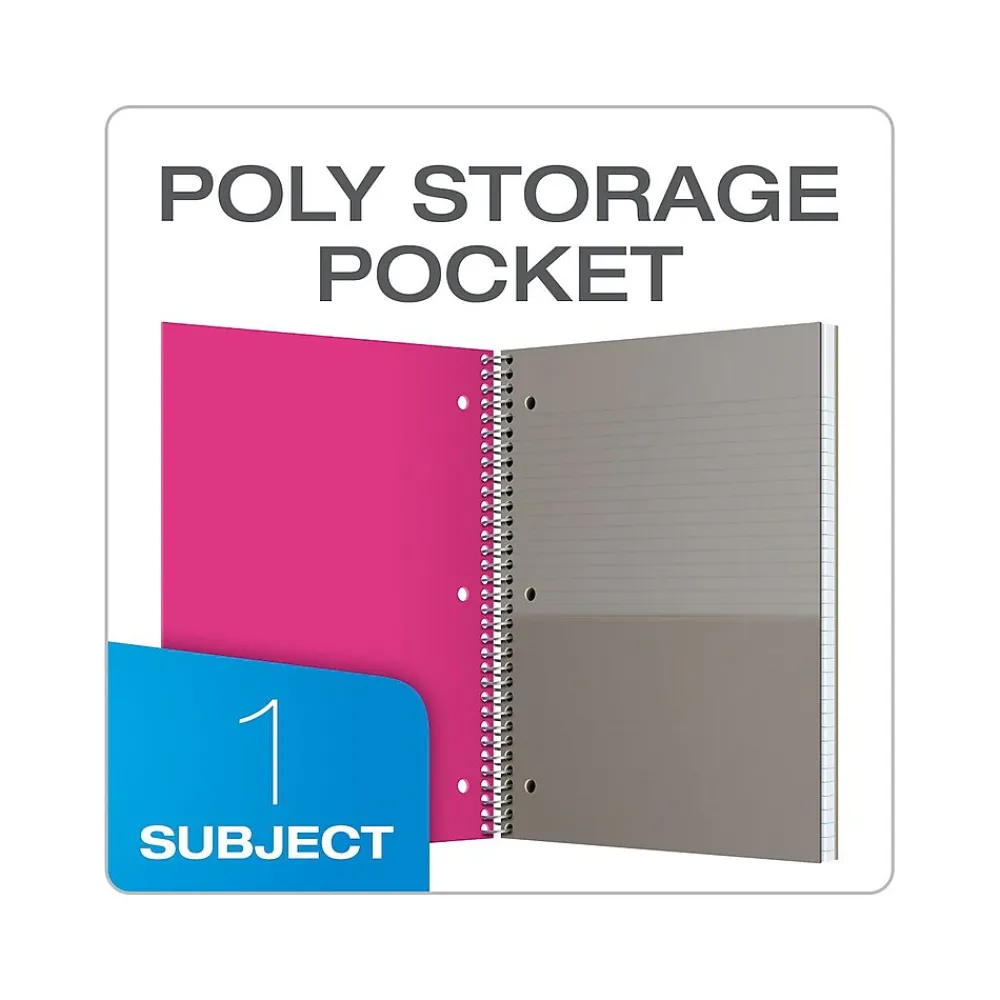 Subject Notebooks|Oxford 1-Subject Notebooks, 8.5" x 11", College Ruled, 100 Sheets, Assorted Colors (10590)