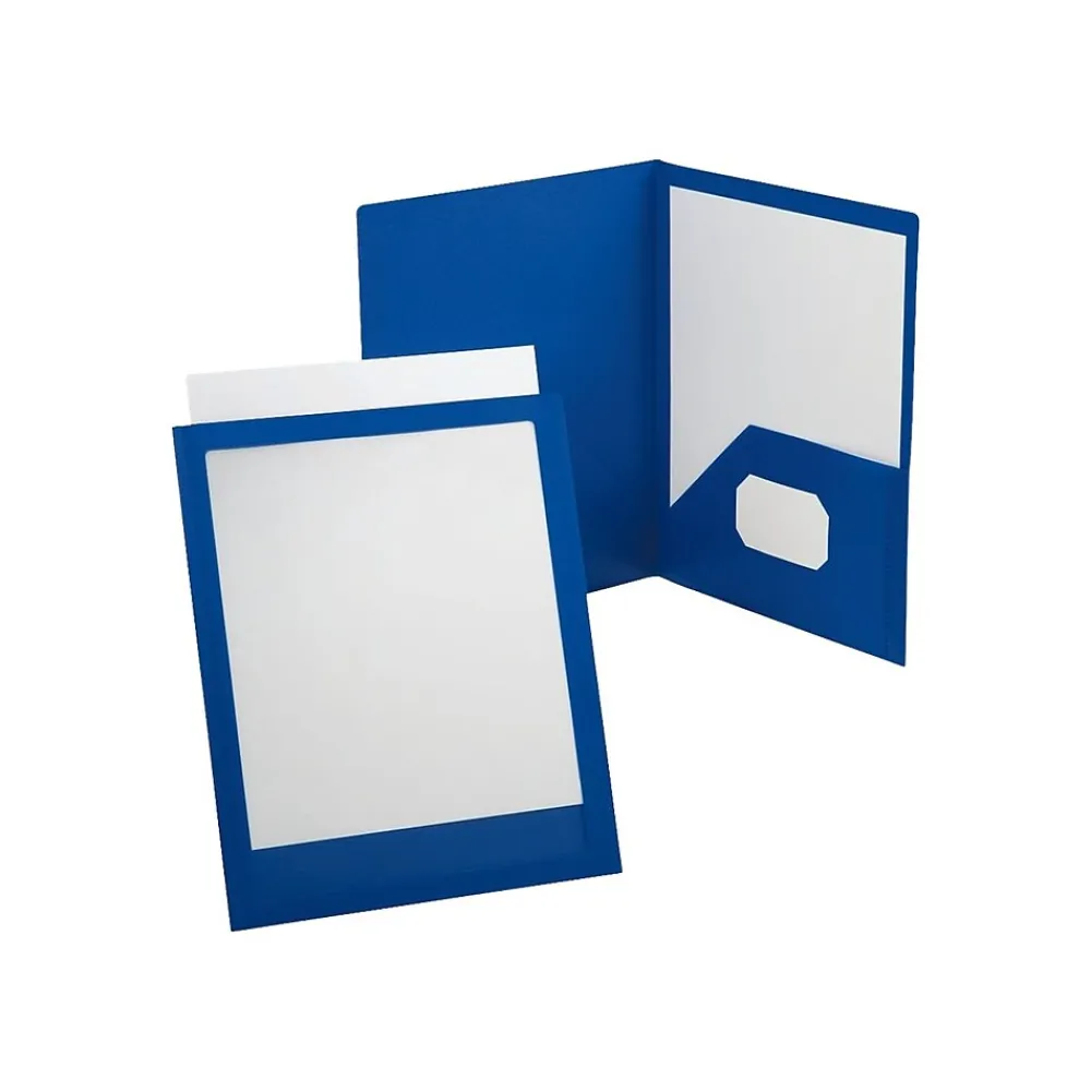 Pocket Folders|Oxford ViewFolio Twin Presentation Folder, Blue (OXF 57441)