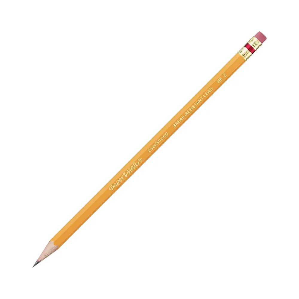 Pencils|Paper Mate EverStrong Pre-Sharpened Wooden Pencil, 1.3mm, #2 Medium Lead, 2 Dozen (2065460)