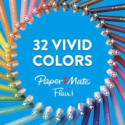 Pens|Paper Mate Flair Felt Pen, Medium Point, 0.7mm, Green Ink (8440152)