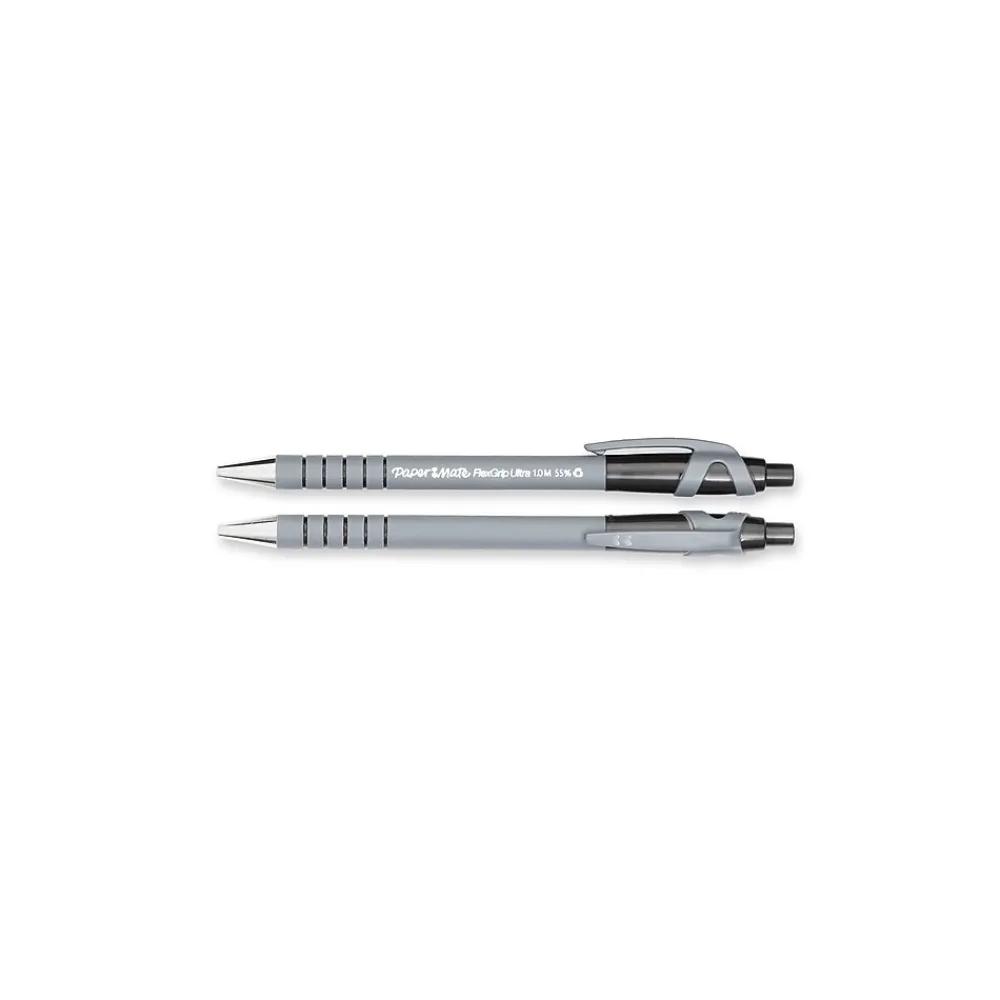 Pens|Paper Mate FlexGrip Ultra Retractable Ballpoint Pen, Medium Point, Black Ink, 12/Pack (9530131)