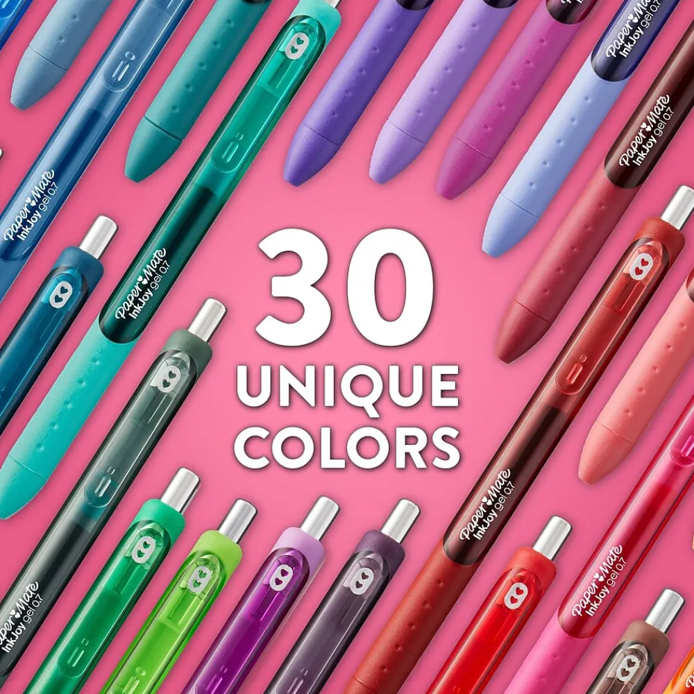Pens|Paper Mate InkJoy Retractable Gel Pen, Medium Point, Purple Ink (1953511)