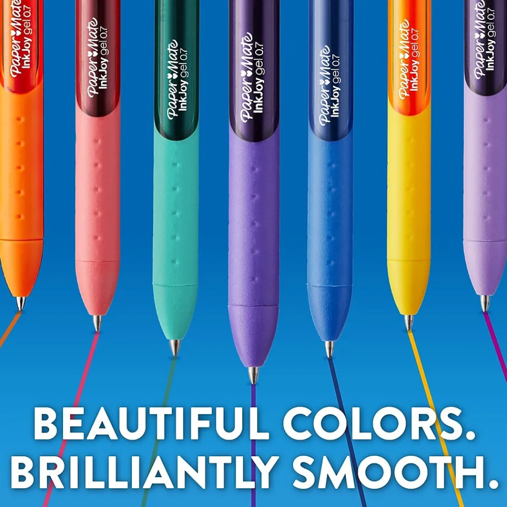 Pens|Paper Mate InkJoy Retractable Gel Pens, Fine Point, Assorted Ink, 14/Pack (1988991)