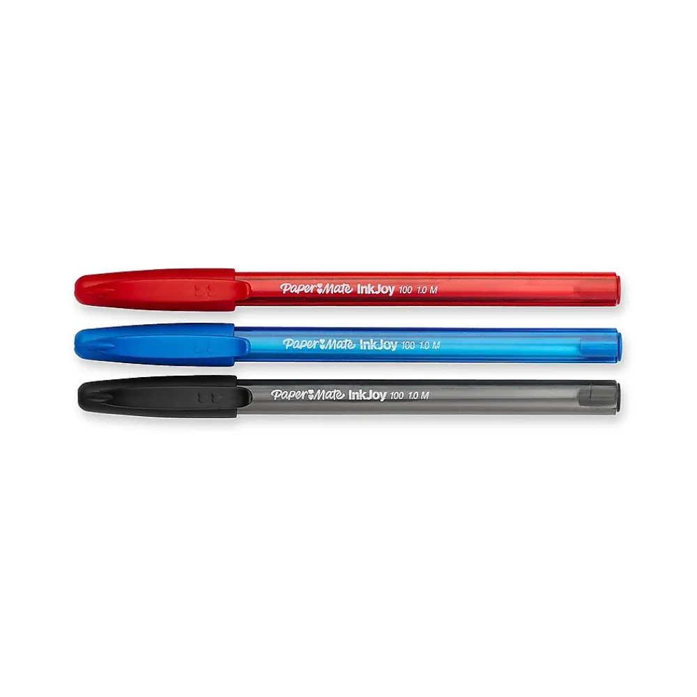 Pens|Paper Mate InkJoy 100ST Ballpoint Pen, Medium Point, Assorted Ink, 8/Pack (1945930)