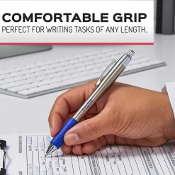 Pens|Paper Mate Profile Metal Barrel Retractable Ballpoint Pen, Medium Point, Black Ink, 2/Pack (2130513)