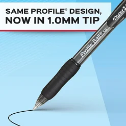 Pens|Paper Mate Profile Retractable Ballpoint Pen, Medium Point, Blue Ink, Dozen (2095462)