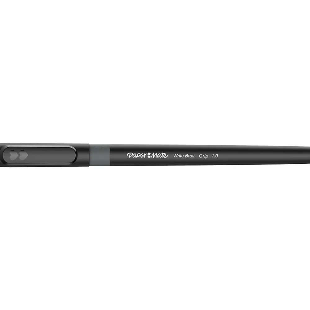 Pens|Paper Mate Write Bros. Grip Ballpoint Pen, Medium Point, Black Ink, Dozen (8807987)