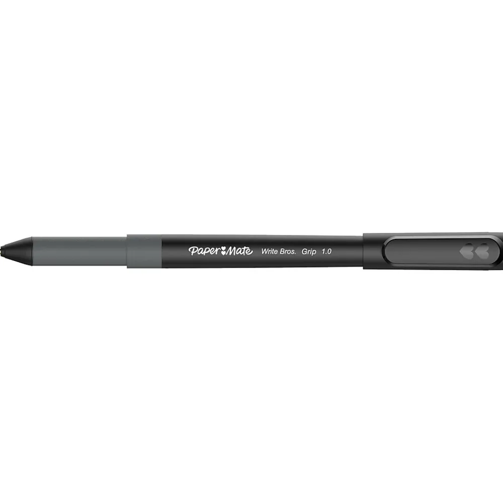Pens|Paper Mate Write Bros. Grip Ballpoint Pen, Medium Point, Black Ink, Dozen (8807987)